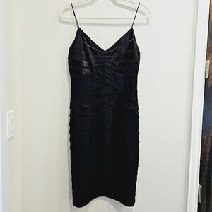 Chetta B Sherrie Bloom Peter Noviello 100% Silk Black Dress- Women's Medium